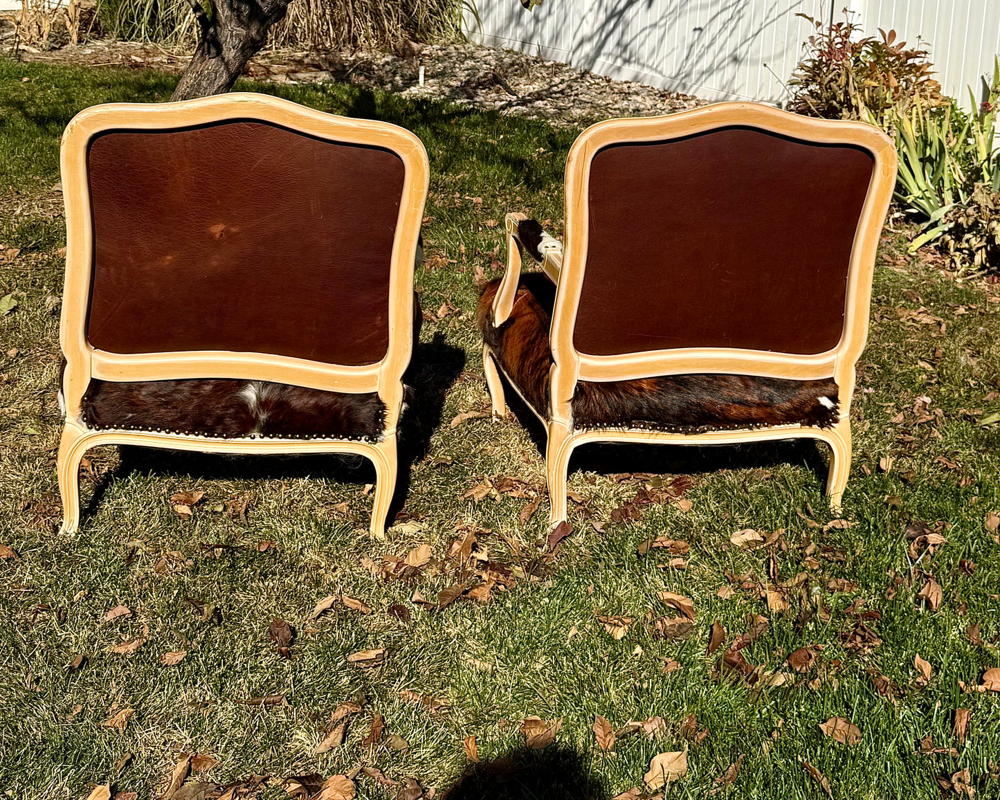 Brindle Cowhide and Pendleton Chairs
