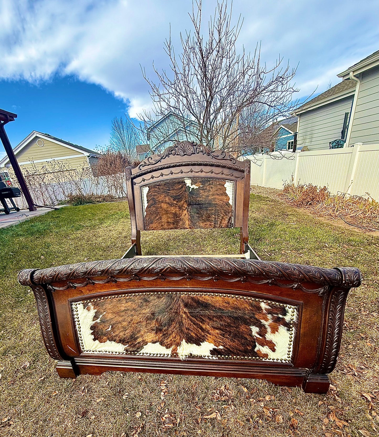 Cowhide Queen Bed Frame
