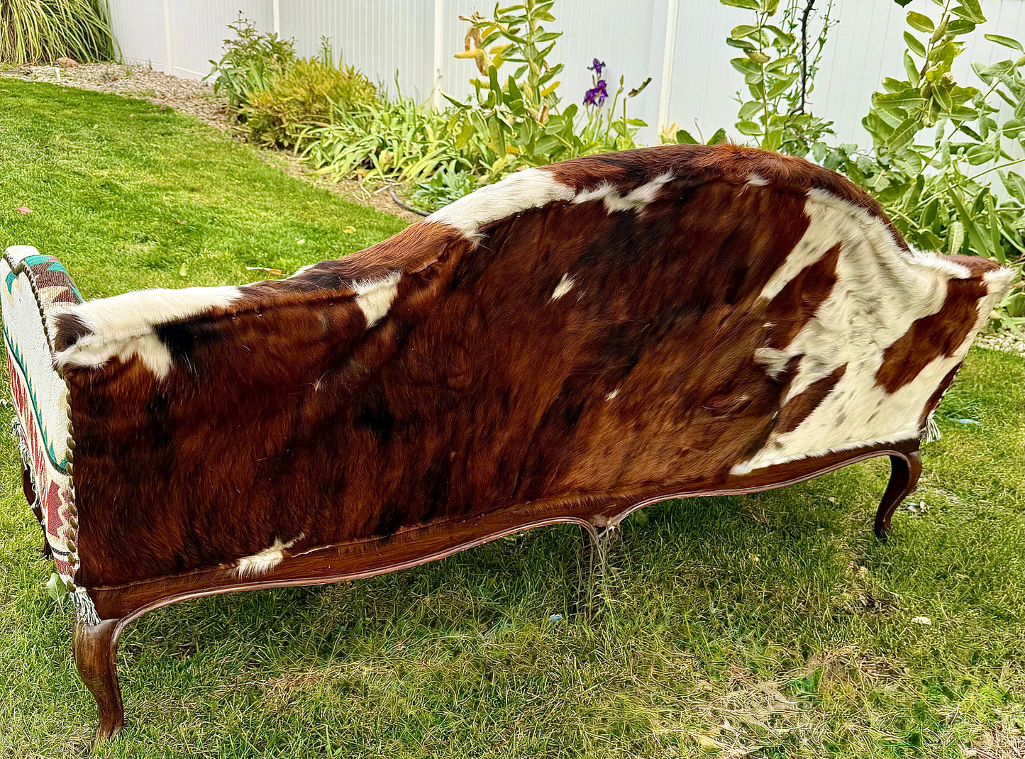 Cowhide Sofa with Leather Seating