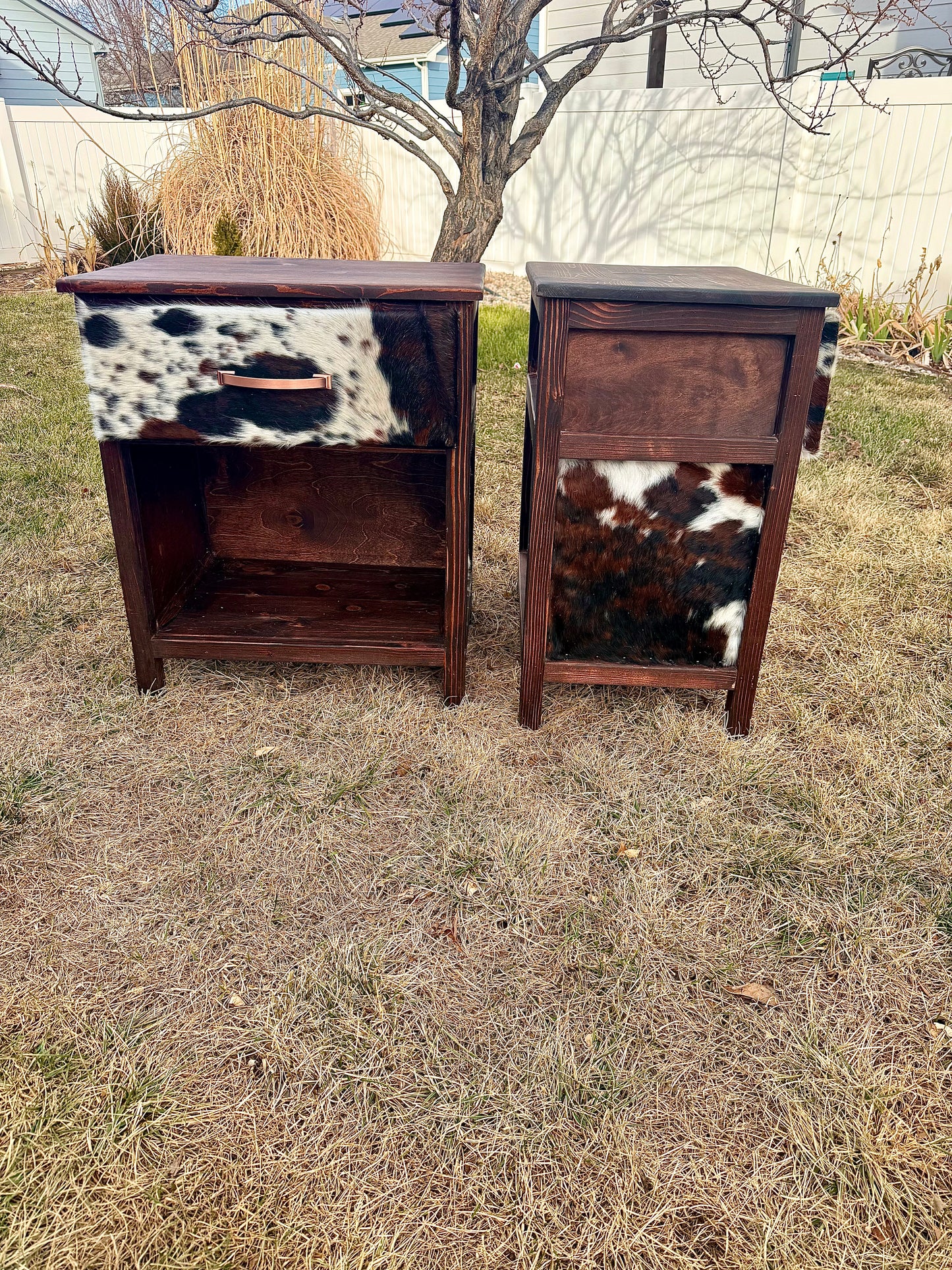 Cowhide Nightstands