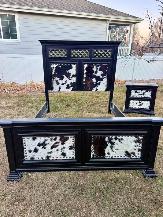 Cowhide Queen Bed Set