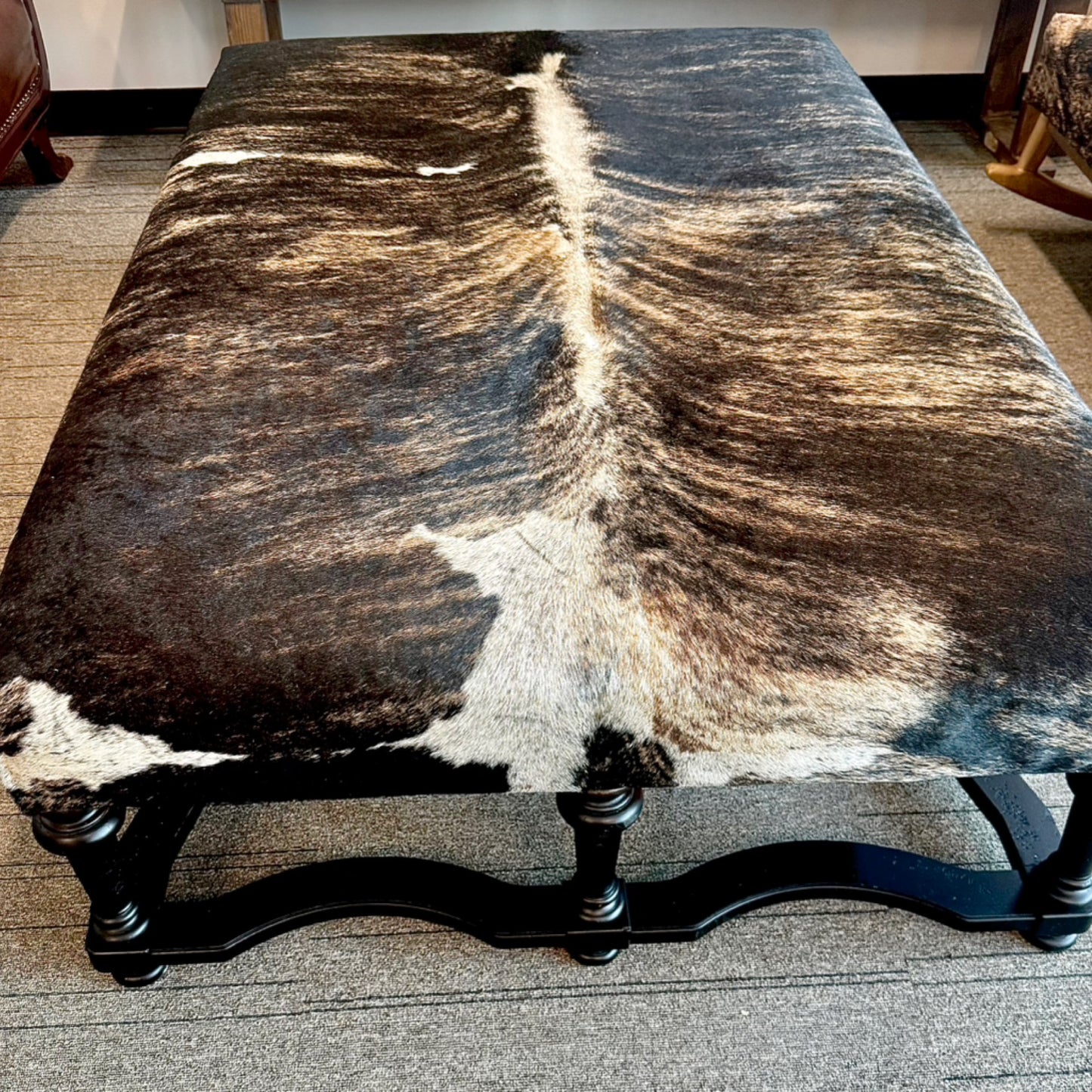 Brindle Cowhide Ottoman