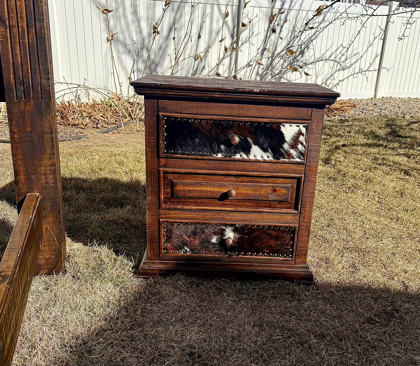 Queen Cowhide Bedroom Set