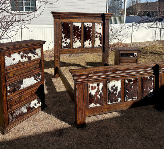 Queen Cowhide Bedroom Set