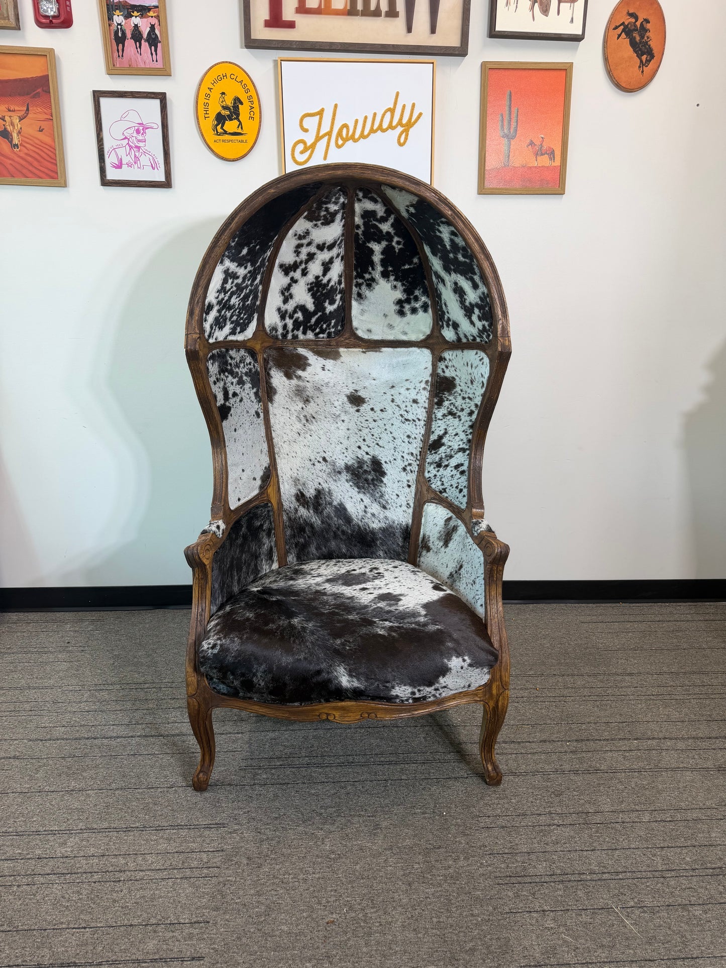 Cowhide French Balloon Chair