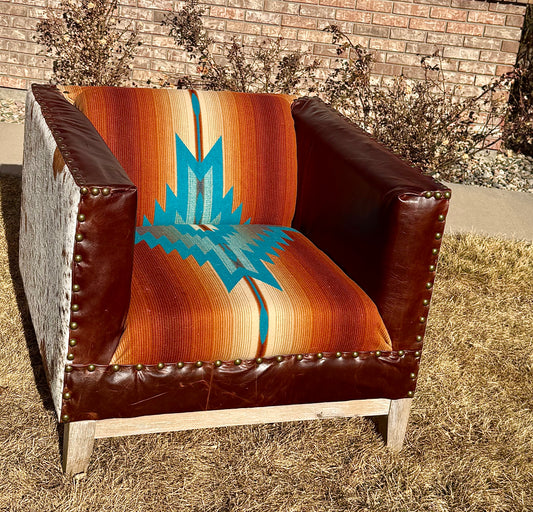 Pendleton and Cowhide Bucket Chair