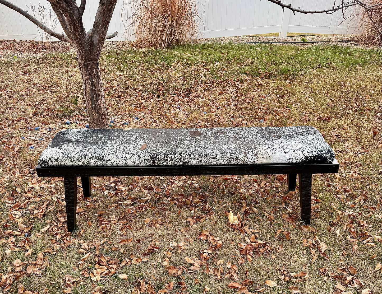 Speckled Cowhide Bench