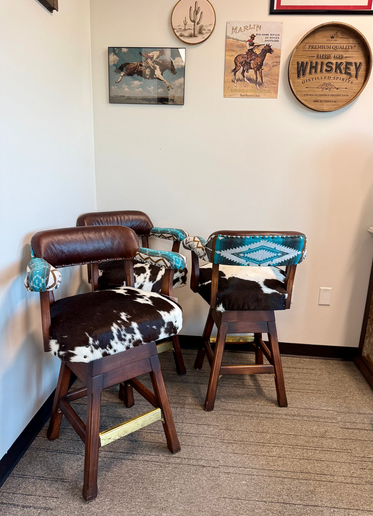 Southwestern Counter Height Stools (3)