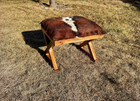 Cowhide Footstool
