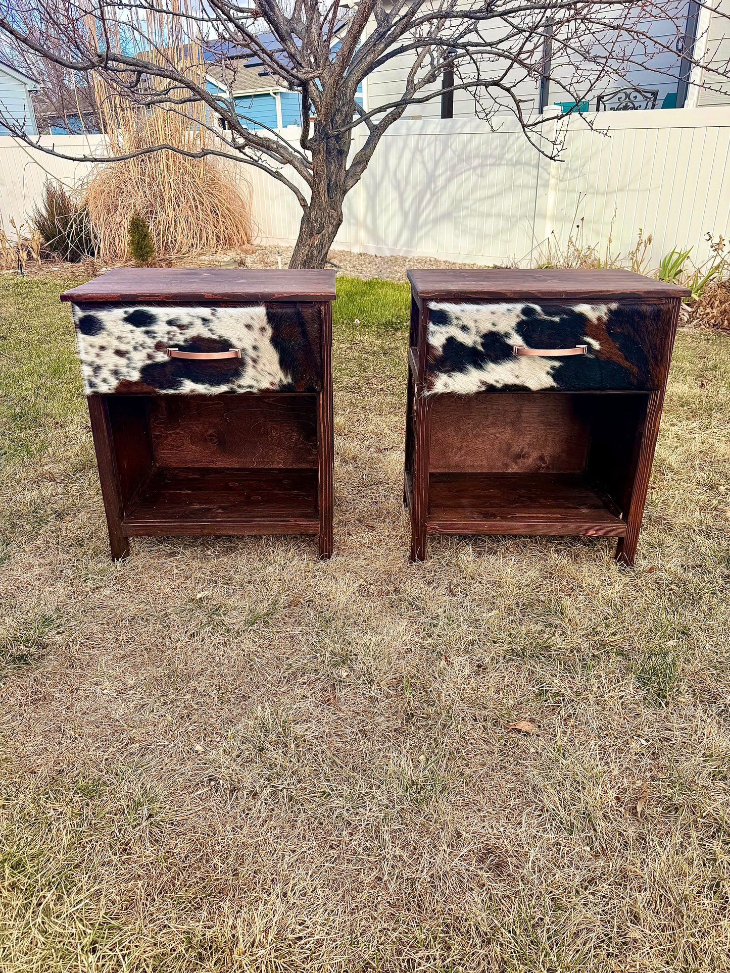Cowhide Nightstands