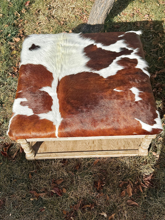 Cowhide Storage Ottoman
