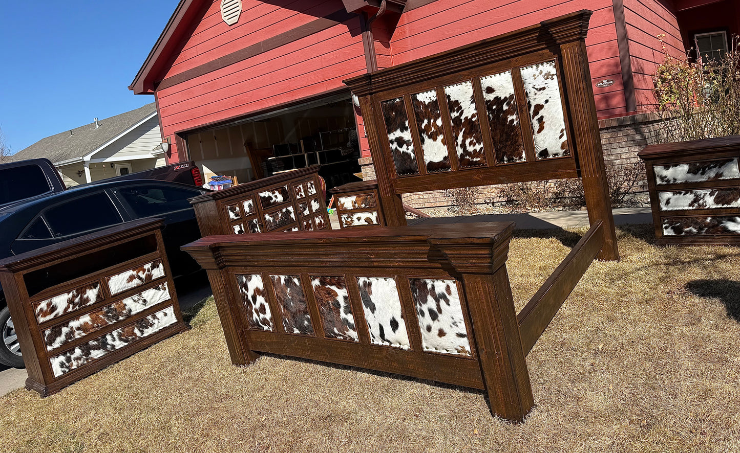 Cowhide King Bedroom Set